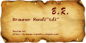 Brauner Renátó névjegykártya